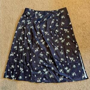 SHEIN Black A-Line Midi Skirt and Slit for Casual Work